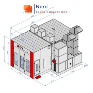 Lackierkabine NL9200-7meter Lift Pneumatik von Nord-Lackierkabine24 GmbH