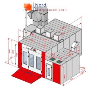 NL9000-7 Meter Rampe -A2 Lackierkabine+Tagesmischraum Schlüsselfertig+Qualitativ.