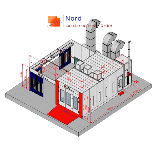 Angebot&nbsp;NL9200-7 Meter Rampe-PS-A1&nbsp;Lackierkabine+Vorbereitungsplatz&nbsp;Schl&uuml;sselfertige Lackierkabine+Qualitativ