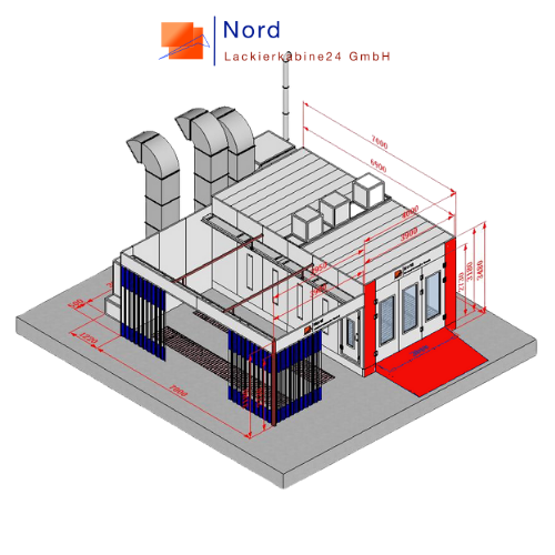 Angebot&nbsp;NL9200-7 Meter Rampe-PS-A2&nbsp;Lackierkabine+Vorbereitungsplatz&nbsp;Schl&uuml;sselfertige Lackierkabine+Qualitativ
