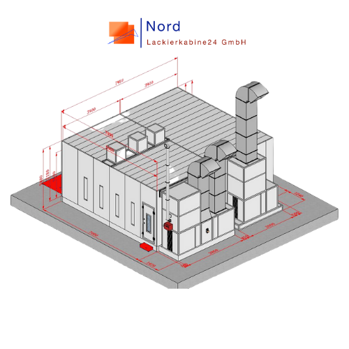 Angebot&nbsp;NL9200-7 Meter Rampe-PS-B3&nbsp;Lackierkabine+Vorbereitungsplatz&nbsp;Schlüsselfertige Lackierkabine+Qualitativ