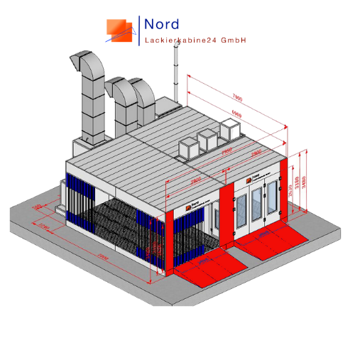 Angebot&nbsp;NL9200-7 Meter Rampe-PS-B3&nbsp;Lackierkabine+Vorbereitungsplatz&nbsp;Schlüsselfertige Lackierkabine+Qualitativ