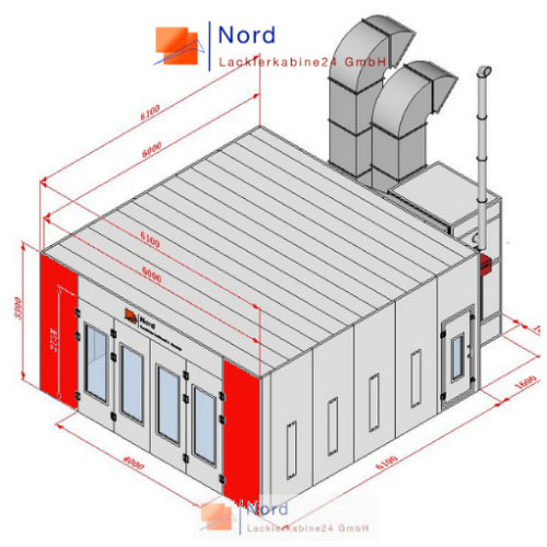 Lackierkabine Digital Steuerung Schlüsselfertige Lackierkabine+Qualitativ