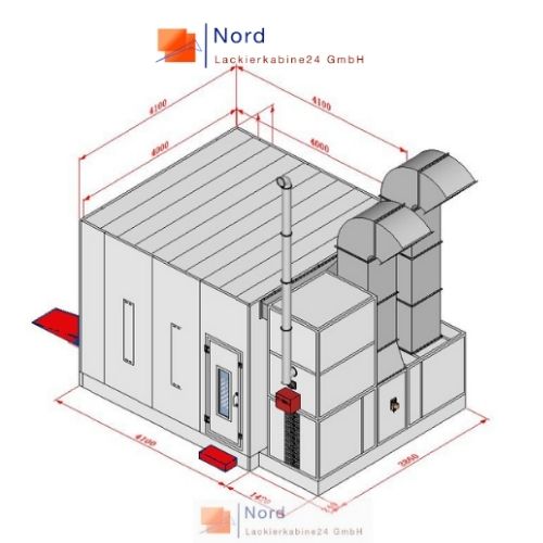 NL 4x4 m Bodenabsaugung Angebot Schlüsselfertige Lackierkabinen von Nord-Lackierkabine24 GmbH