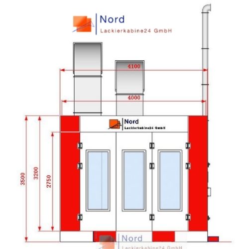 NL 4x4 m Bodenabsaugung Angebot Schlüsselfertige Lackierkabinen von Nord-Lackierkabine24 GmbH